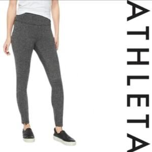 Athleta Herringbone Metro High Waisted Cropped Pocket Leggings Size MT